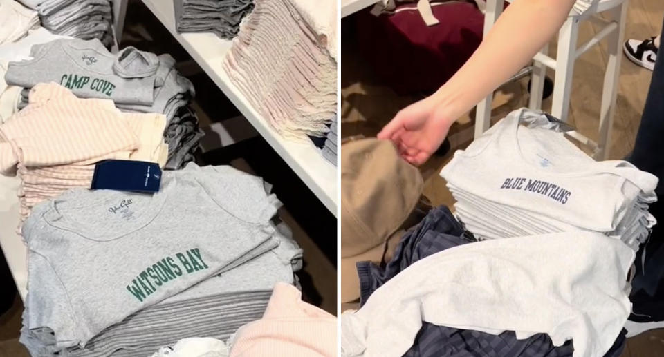 Sydneysiders were baffled as to why Blue Mountains had been chosen as a location to put on Brandy Melville clothing. Source: TikTok/ bellabeenaa