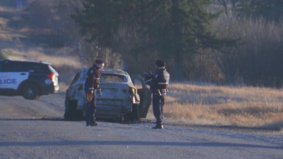 Police are investigating whether this vehicle found in the area of 34 Street and Township Road 510 is connected with the shooting. 