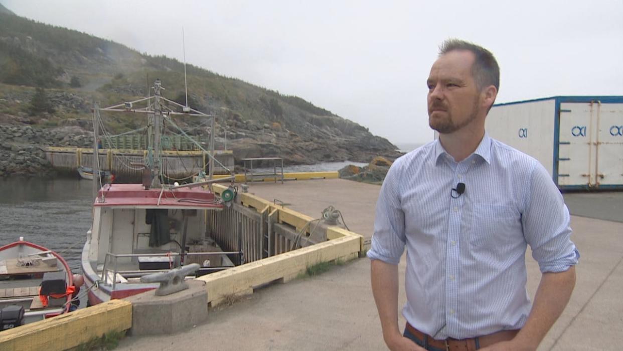 Eugene Manning's in a harbour at Bauline where he oversaw his first project of building a slipway under his family's business J&E Enterprises.   (Darryl Murphy/CBC - image credit)