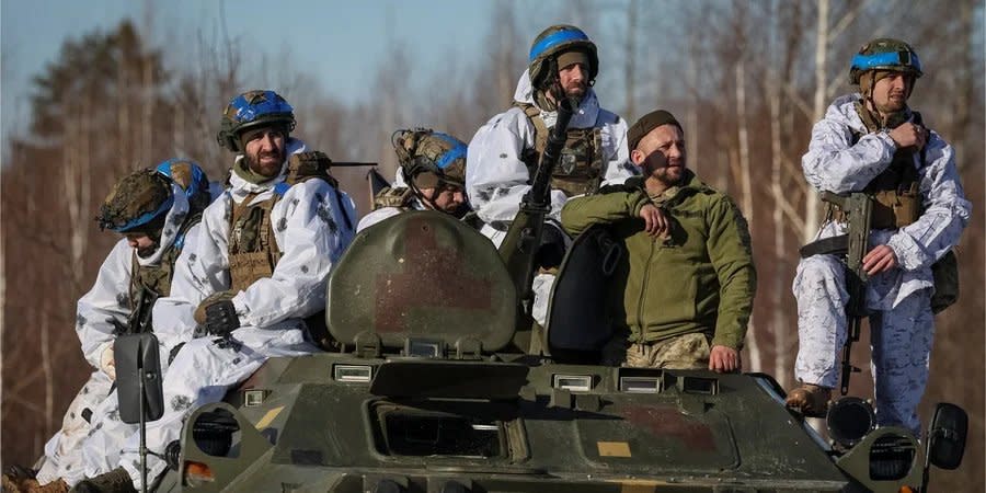 Ukrainian military at exercises in Zhytomyr Oblast, January 30, 2024