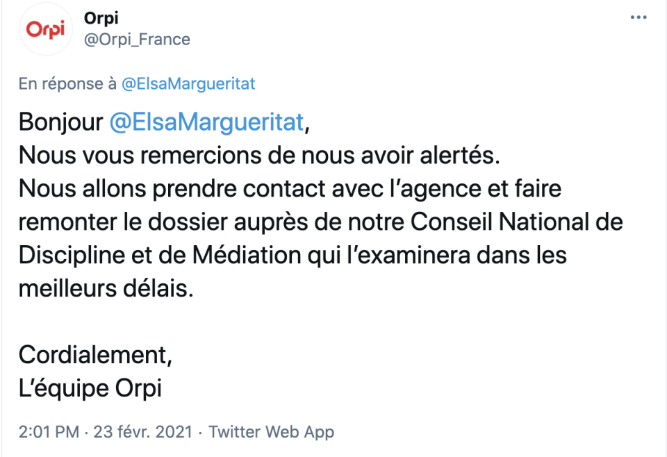 Tweet @Orpi_France