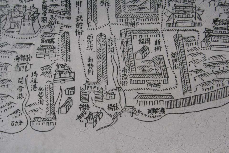 十八世紀中葉，府城幾條港汊。