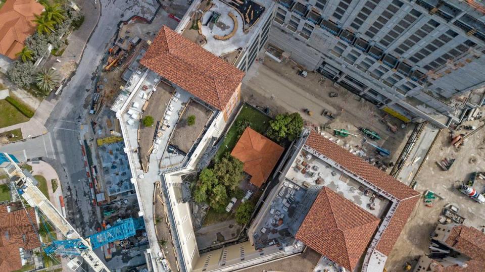 Orlando Capote’s house is surrounded by The Plaza Coral Gables, a $600 million mixed-used mini city that will encompass 1.1 million square feet of apartments, offices, shops, restaurants, parking garages and a hotel.