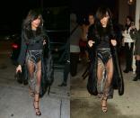 <p><strong>Quand : 9 janvier 2017</strong> <br> Naya Rivera a assuré le look manteau de fourrure noir vintage et combinaison noire lisse, sans oublier sa jupe Steven Khalil <em>vraiment</em> transparente. <em>{Photos : Getty (G) /Splash (D)}</em> </p>