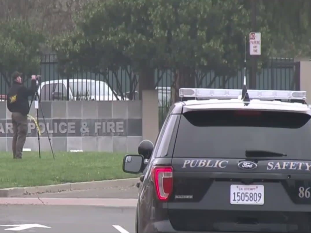 <p>A police car outside of the the Rohnert Park Department of Public Safety in California</p> ((ABC7 News Bay Area))