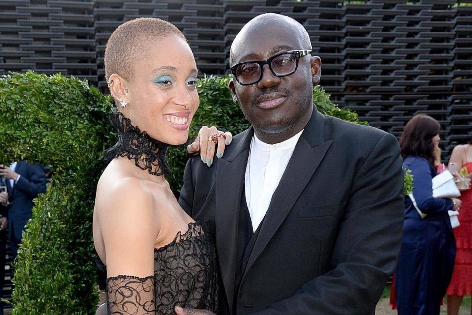 Adwoa Aboah and Edward Enninful attend the west London extravaganza (Rex Features)