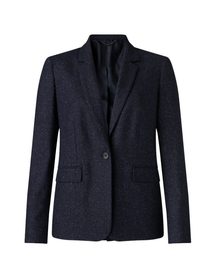 <p>Navy flecked jacket, £189,<a rel="nofollow noopener" href="http://www.jigsaw-online.com/product/flecked-tailoring-london-jacket-/J31160_BL010" target="_blank" data-ylk="slk:Jigsaw;elm:context_link;itc:0;sec:content-canvas" class="link ">Jigsaw</a></p>