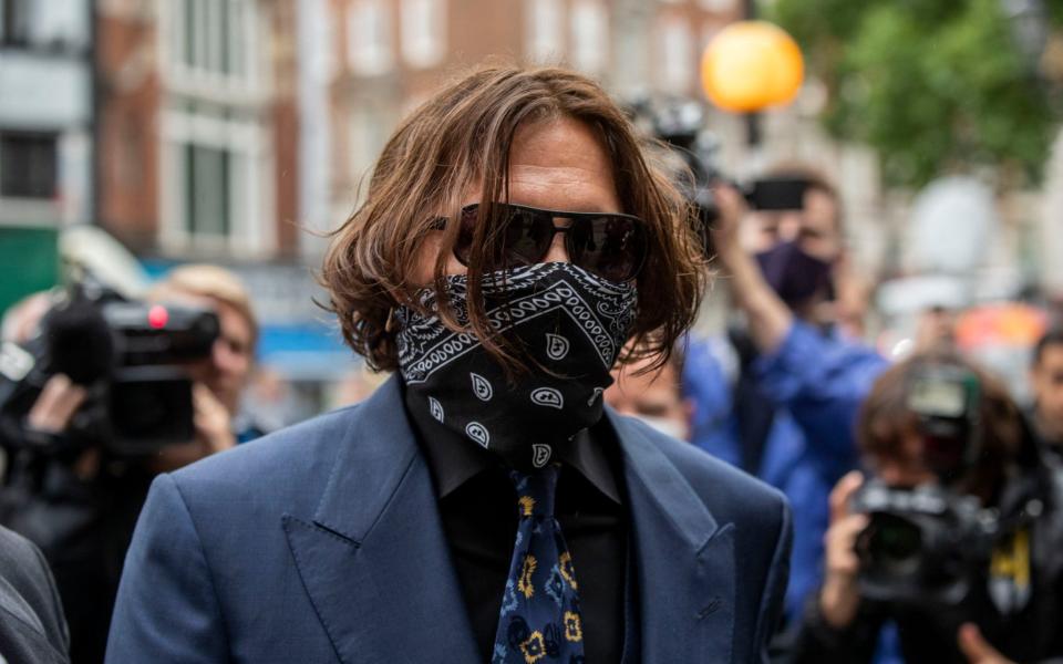 Johnny Depp arriving at the High Court in London on July 7, 2020 - Heathcliff O'Malley