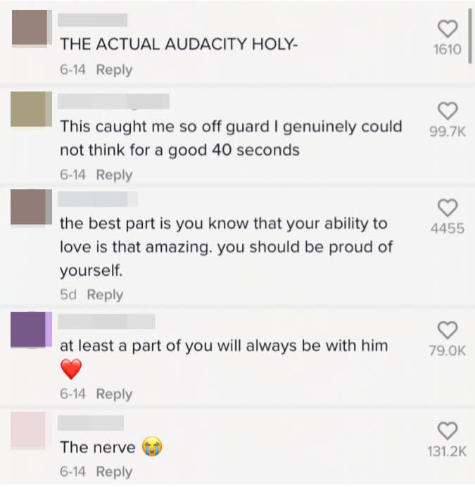 A screengrab of the comment section on TikTok user Colleen Le's video