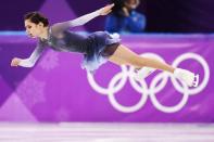 Figure Skating - Pyeongchang 2018 Winter Olympics - Ladies Single Skating Short Program - Gangneung, South Korea - February 21, 2018 - Evgenia Medvedeva, an Olympic Athlete from Russia, performs. REUTERS/Lucy Nicholson