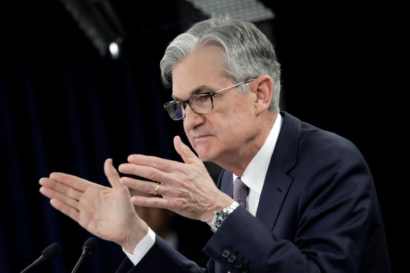 Jerome Powell holds a news conference in Washington