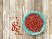 <b>Goji berries <br></b>These chewy, tart berries have a hunger-curbing edge over other fruit: 18 amino acids, which make them a surprising source of protein. Snack on them mid-afternoon to stay satisfied until dinner. The calorie cost? Only 35 per tablespoon. <br><b> Eat more</b> Mix 1/4 cup of the dried berries (from health food stores) with 1/4 cup raisins and 1/4 cup walnuts for a nourishing trail mix. Or for dessert, pour 1/4 cup boiling water into a bowl with 2 tbsp dried berries; let sit 10 minutes. Drain, then spoon over 1/2 cup lowfat vanilla frozen yogurt.