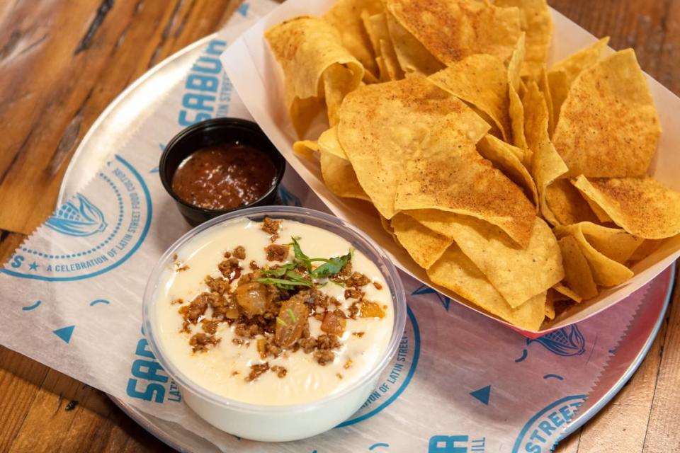 Sabor Latin Street Grill offers secret menu items, such as creamy queso with chorizo.