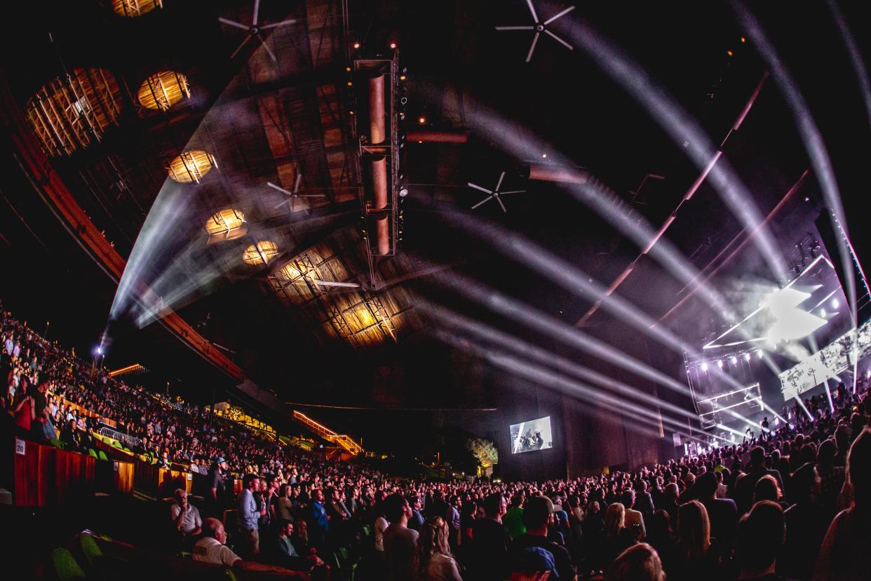 The National performing, on June 11, 2019, at The Mann, in Philadelphia. They are scheduled to return to The Mann this September, along with The War on Drugs and special guest, Lucius.