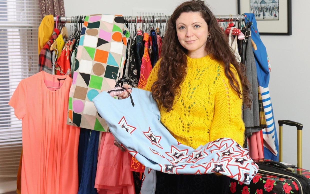 Laura Horton photographed at her home in Plymouth. Laura became fashion obsessed, then a harder. She was addicted to buying clothes but has now given many away to charity - John Lawrence