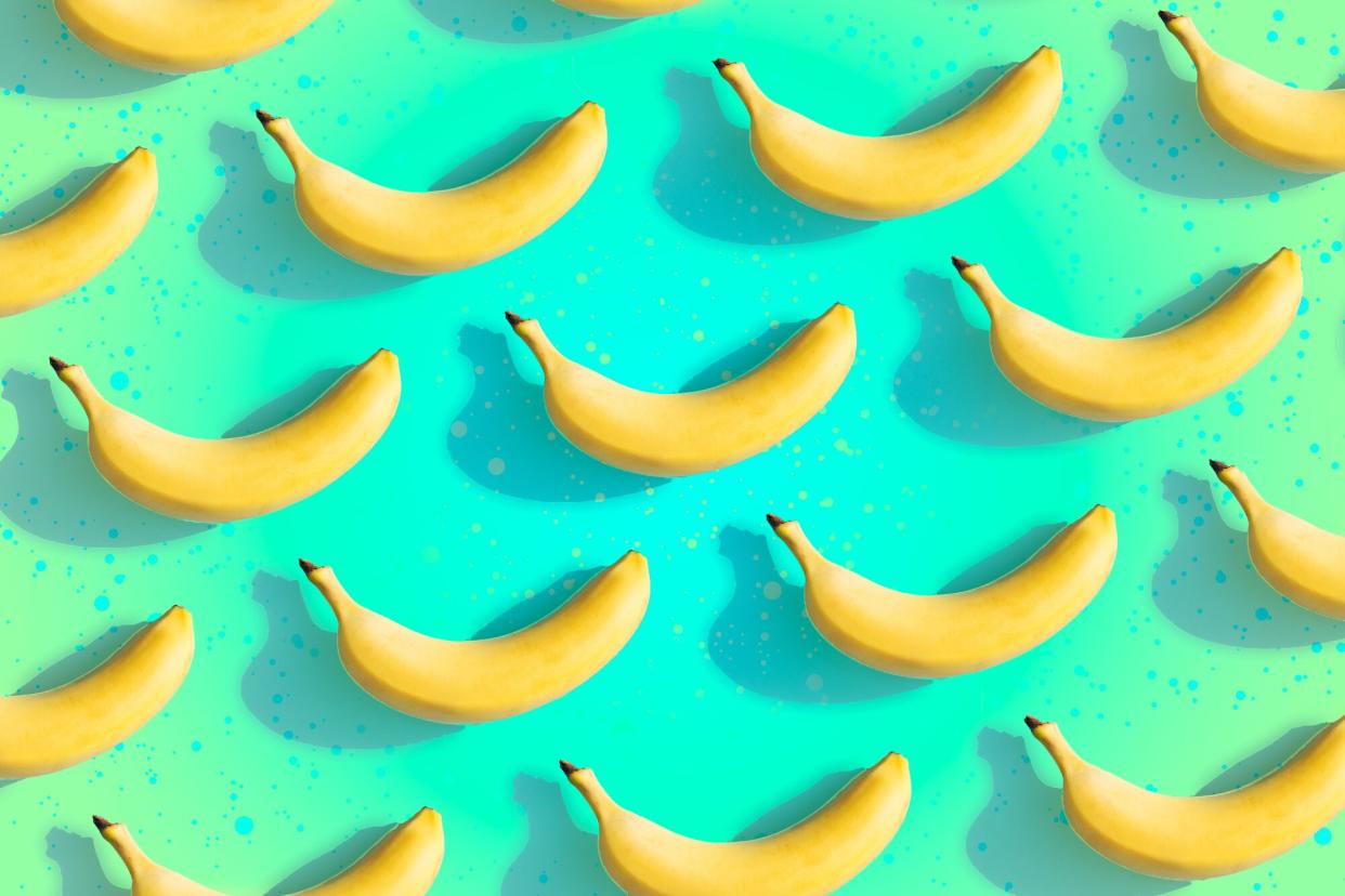 bananas on designed background