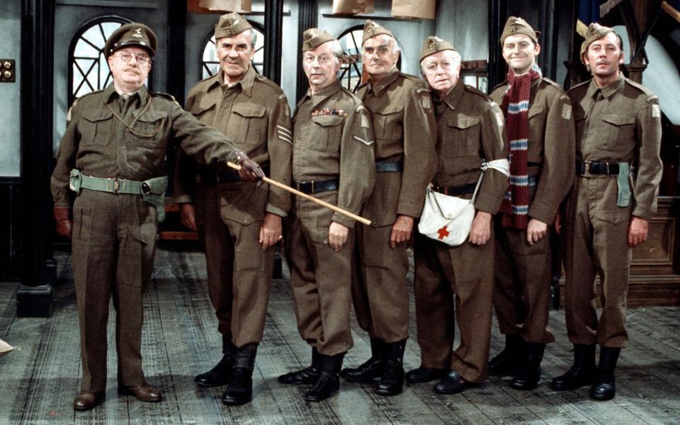 The main cast of Dad's Army: Arthur Lowe, John Le Mesurier, Clive Dunn, John Laurie, Arnold Ridley, Ian Lavender and James Beck