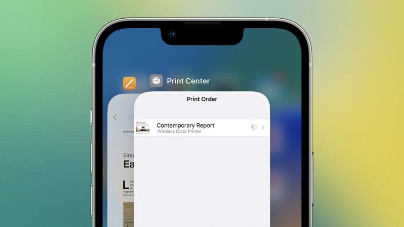 iOS print menu