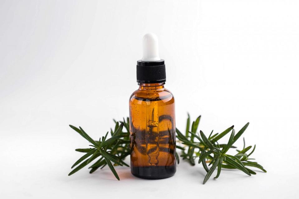PHOTO: Rosemary oil bottle on white background. (STOCK PHOTO/Getty Images)