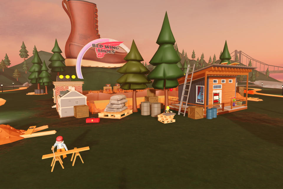 At Red Wing Buildertown on Roblox, users can build tiny houses, learn about skilled trades and purchase merchandise. - Credit: Courtesy of Red Wing Shoes