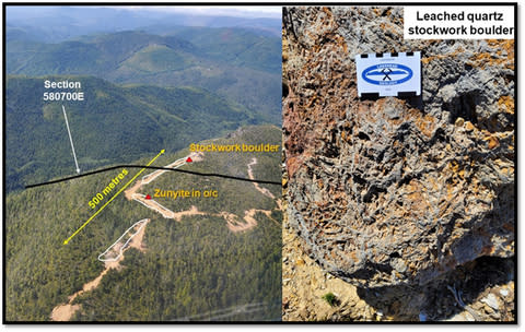 Figure 8: Hushamu Feldspar Porphyry Quartz Stockwork Zone (Photo: Business Wire)