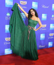 <p>Salma Hayek se robó todas las miradas durante su llegada al Festival internacional de cine de Palm Springs, y muchos la compararon con la muñeca Barbie/Getty Images </p>