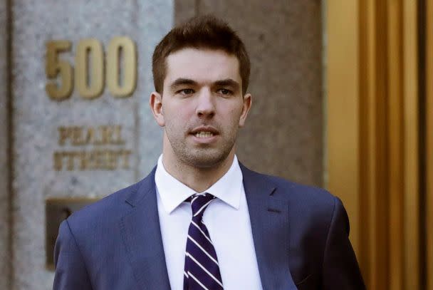 PHOTO: In this March 6, 2018, file photo, Billy McFarland, the promoter of the failed Fyre Festival in the Bahamas, leaves federal court after pleading guilty to wire fraud charges in New York. (Mark Lennihan/AP, FILE)