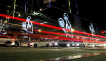 A mural of the late Kobe Bryant is seen on a building near Staples Center, Tuesday, Jan. 28, 2020, in Los Angeles. Bryant, the 18-time NBA All-Star who won five championships and became one of the greatest basketball players of his generation during a 20-year career with the Los Angeles Lakers, died in a helicopter crash Sunday. (AP Photo/Ringo H.W. Chiu)