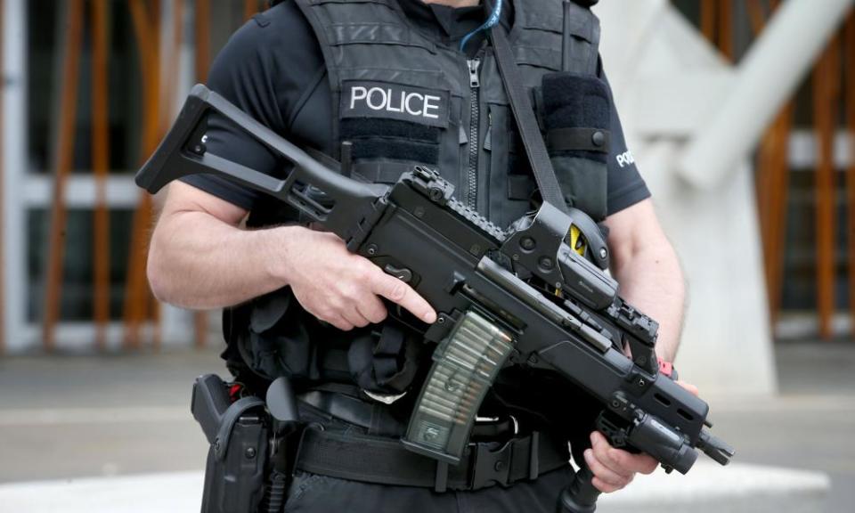 Armed police officer