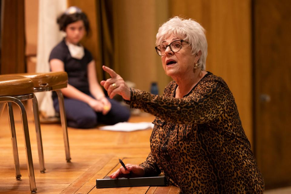From left, Argo Mejia and Roberta Sloan rehearse for Jewish Theatre of Oklahoma's production of "Oklahoma Samovar" by Alice Eve Cohen at Emanuel Synagogue, Monday, Nov. 7, 2022, in Oklahoma City.