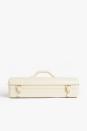 <p>Made of cream lacquered galvanised iron, this sleek, minimal tool box features a carry handle and double hook airtight fastening.</p>