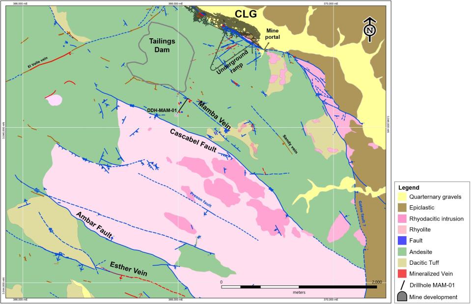 Plan view of Mamba relative to the CLG infrastructure and Esther.