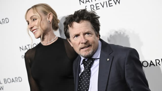 Michael J. Fox, right, and Tracy Pollan are pictured.