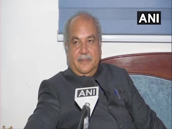 Union Agriculture Minister Narendra Singh Tomar speaking to ANI in New Delhi on Monday. (Photo/ANI)