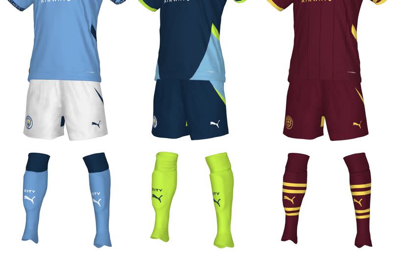 Man City's home, away and third kits leaked for next season