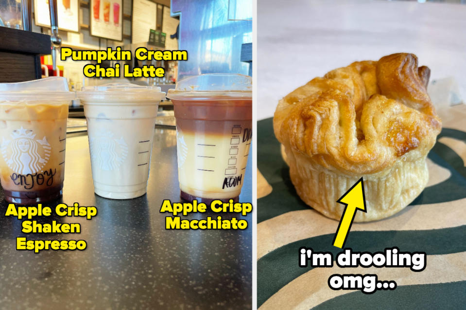 I was most excited to try the Baked Apple Croissant, because if it tastes anywhere close to as good as the Sugar Plum Cheese Danish...I'm not going to be able to control myself. 