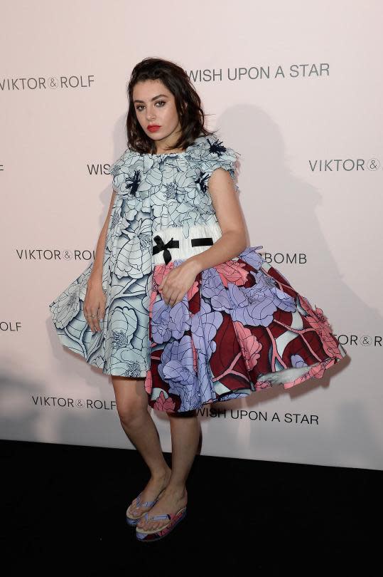 Charli XCX in Viktor & Rolf dress in Paris at a party for the brand.