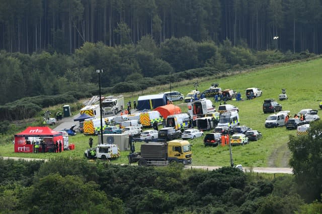 Emergency services at the scene near Stonehaven