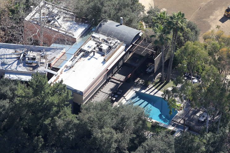 Aerial view of Demi Moore’s home in Beverly Hills, Calif. (Photo: Deano/Splash News)