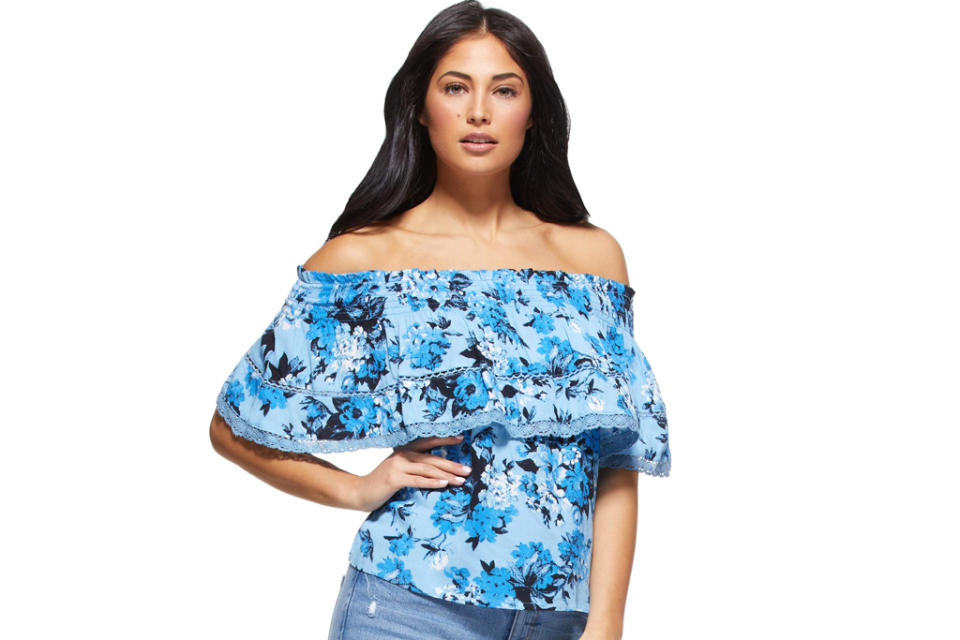 Sofia Jeans by Sofia Vergara, off-the-shoulder top