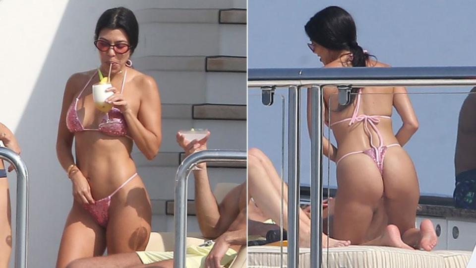 Kourtney strips down to a G-string on Cannes holiday