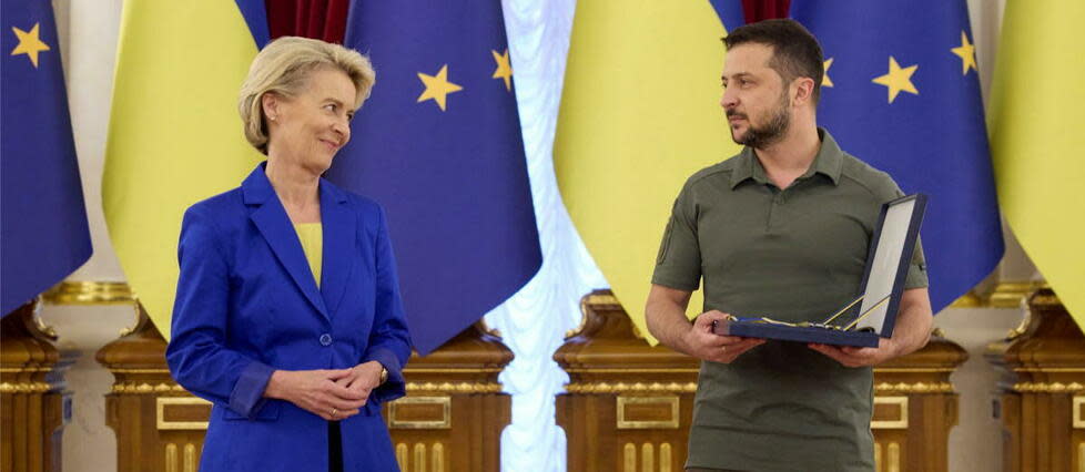 Volodymyr Zelensky pourrait intervenir en personne devant les eurodéputés.   - Credit:Sarsenov Daniiar/Ukraine Preside / MAXPPP / ZUMA PRESS/MAXPPP/MAXPPP