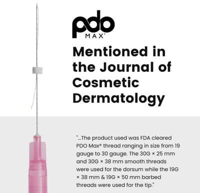 The yarns used in the study were from PDO Max and the conclusion of this study stated: "...PDO threads alone can be safely used to achieve small nasal changes, especially tip rotation and dorsibulge appearance, to improve patient quality of life and perceived attractiveness of patients undergoing treatment." Click the link to read the study: https://onlinelibrary.wiley.com/doi/full/10.1111/jocd.15894.