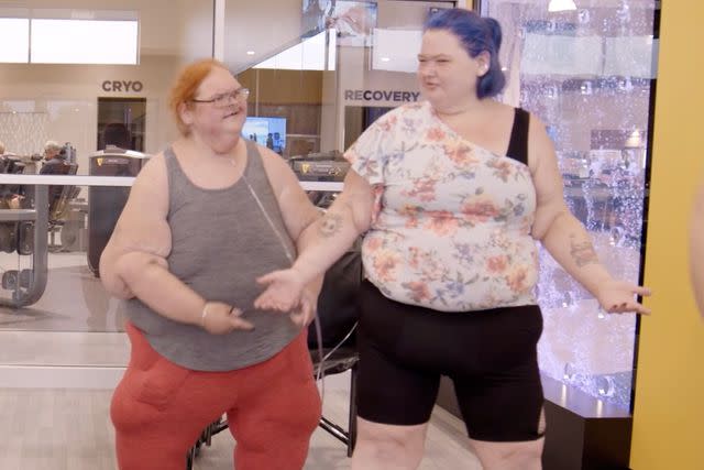 <p>TLC</p> The Slaton sisters try Zumba on the new episode of 1,000-Lb. Sisters.