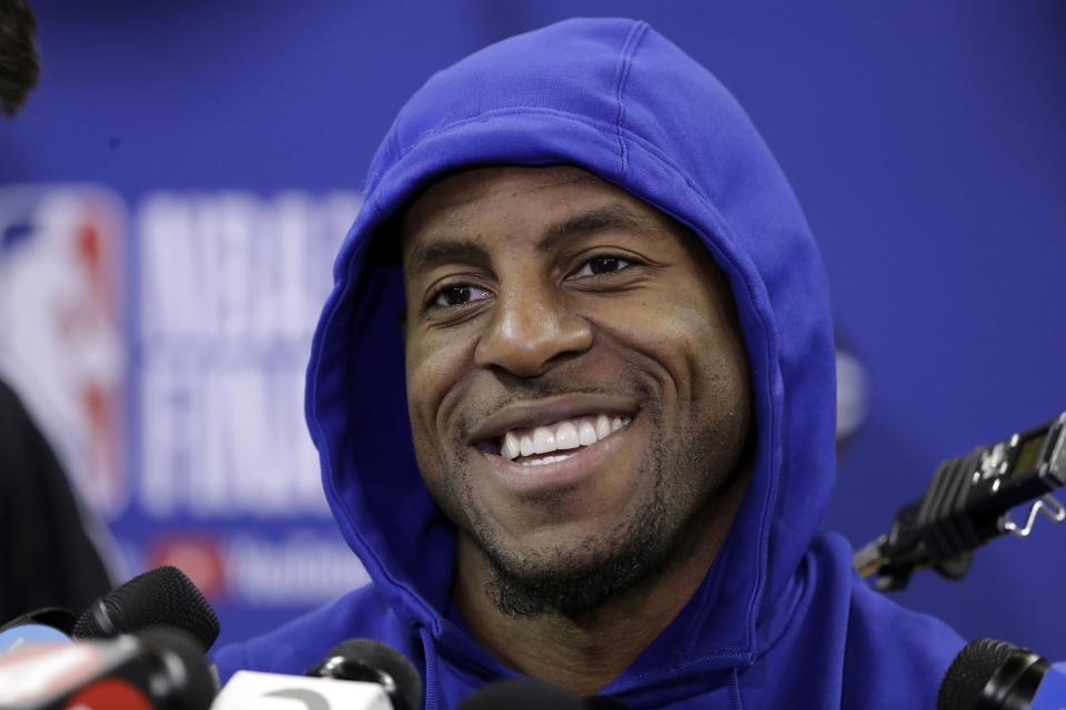 Andre Iguodala hasn’t played since Game 3 of the Western Conference finals, but there’s a ‘good chance’ that changes Wednesday in Cleveland, according to Warriors coach Steve Kerr. (AP)