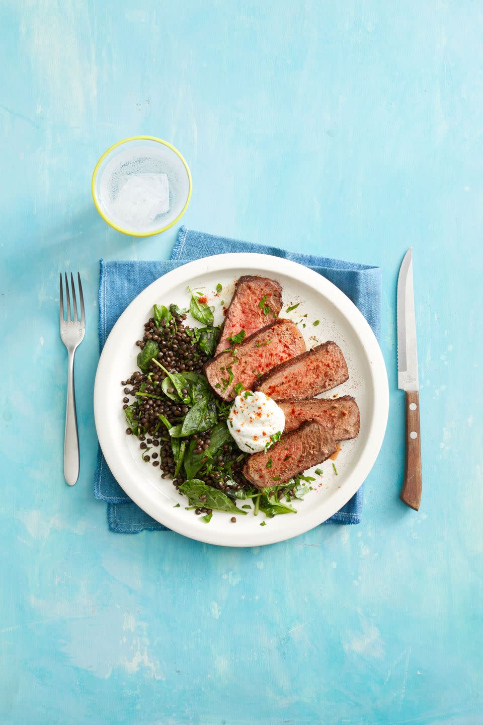 Smoked Paprika Steak and Lentils With Spinach