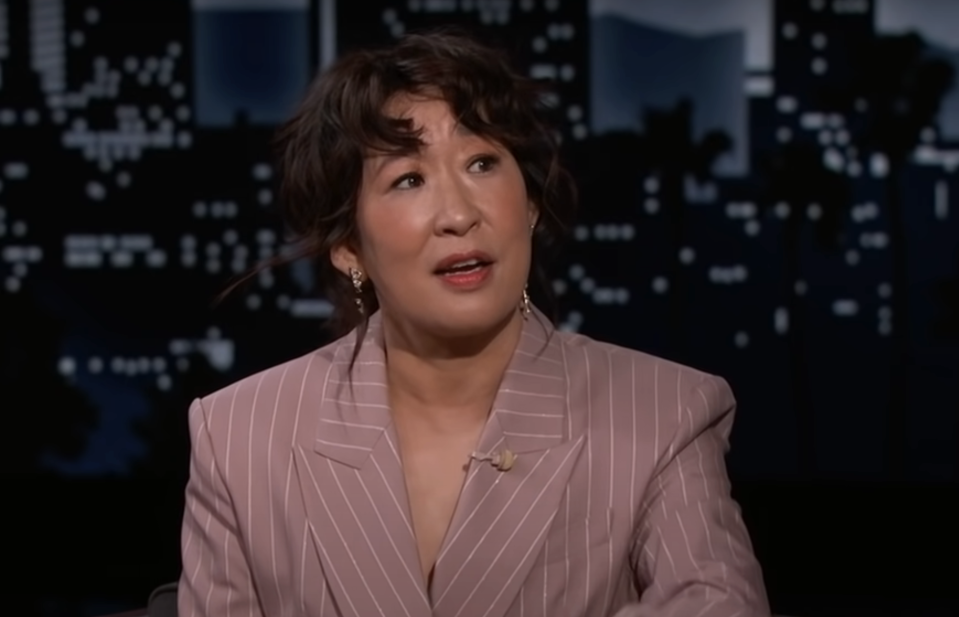 Sandra Oh being interviewed on "Jimmy Kimmel Live"