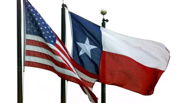 The American flag and the Texas state flag