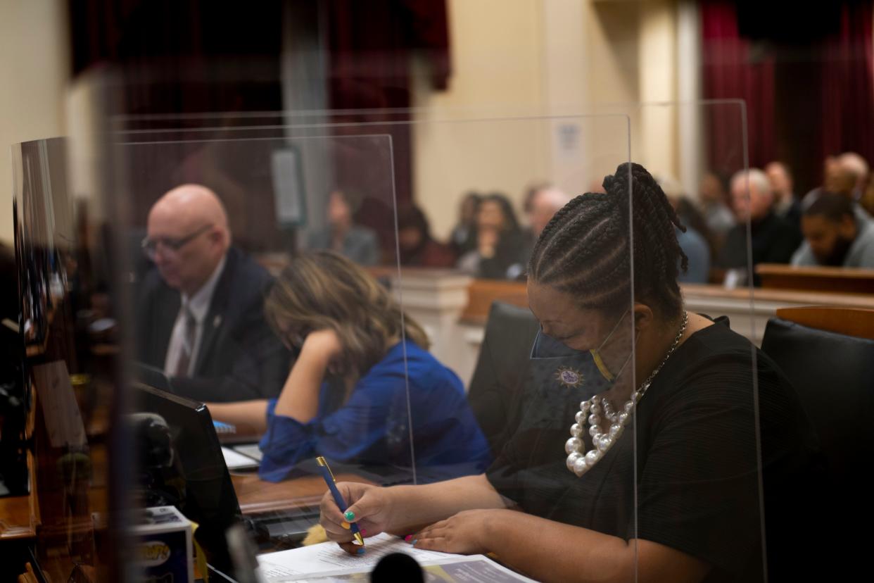 Delishia Porterfield, council member for District 29, during Nashville's Metro Council meeting at the Historic Metro Courthouse in Nashville, Tenn., Tuesday, Feb. 7, 2023.
