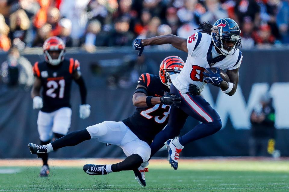Texans wide receiver Noah Brown established a career high in receiving yards for the second consecutive week on Sunday, hauling in seven passes for 172 yards against the Bengals.